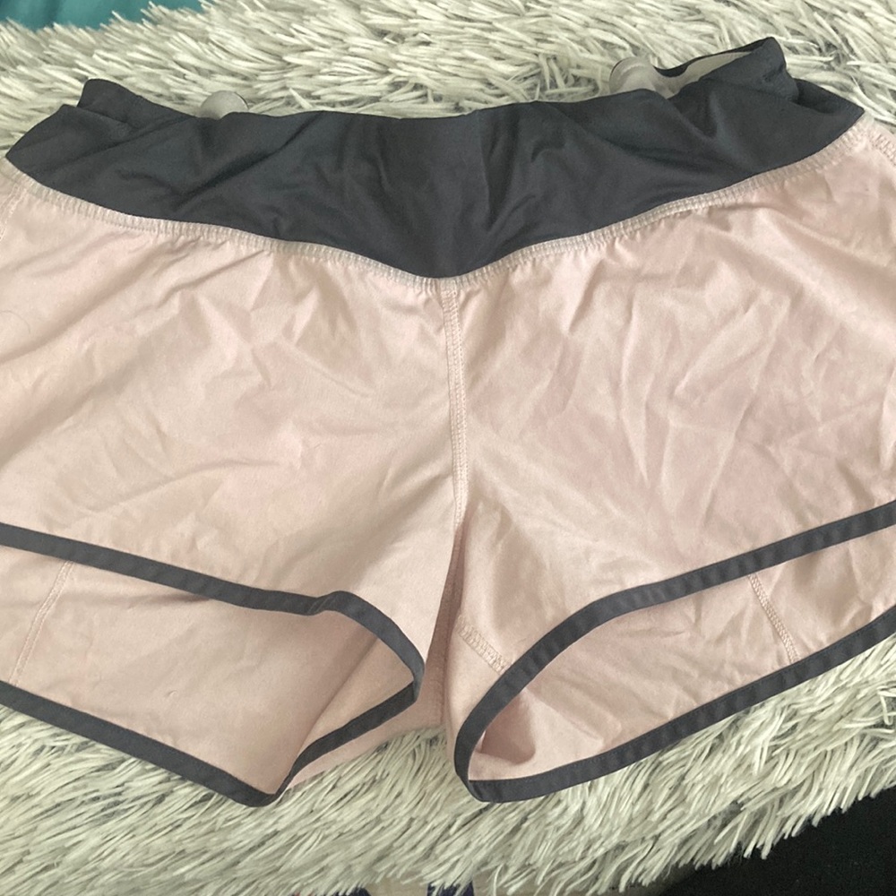 Lululemon light pink running shorts